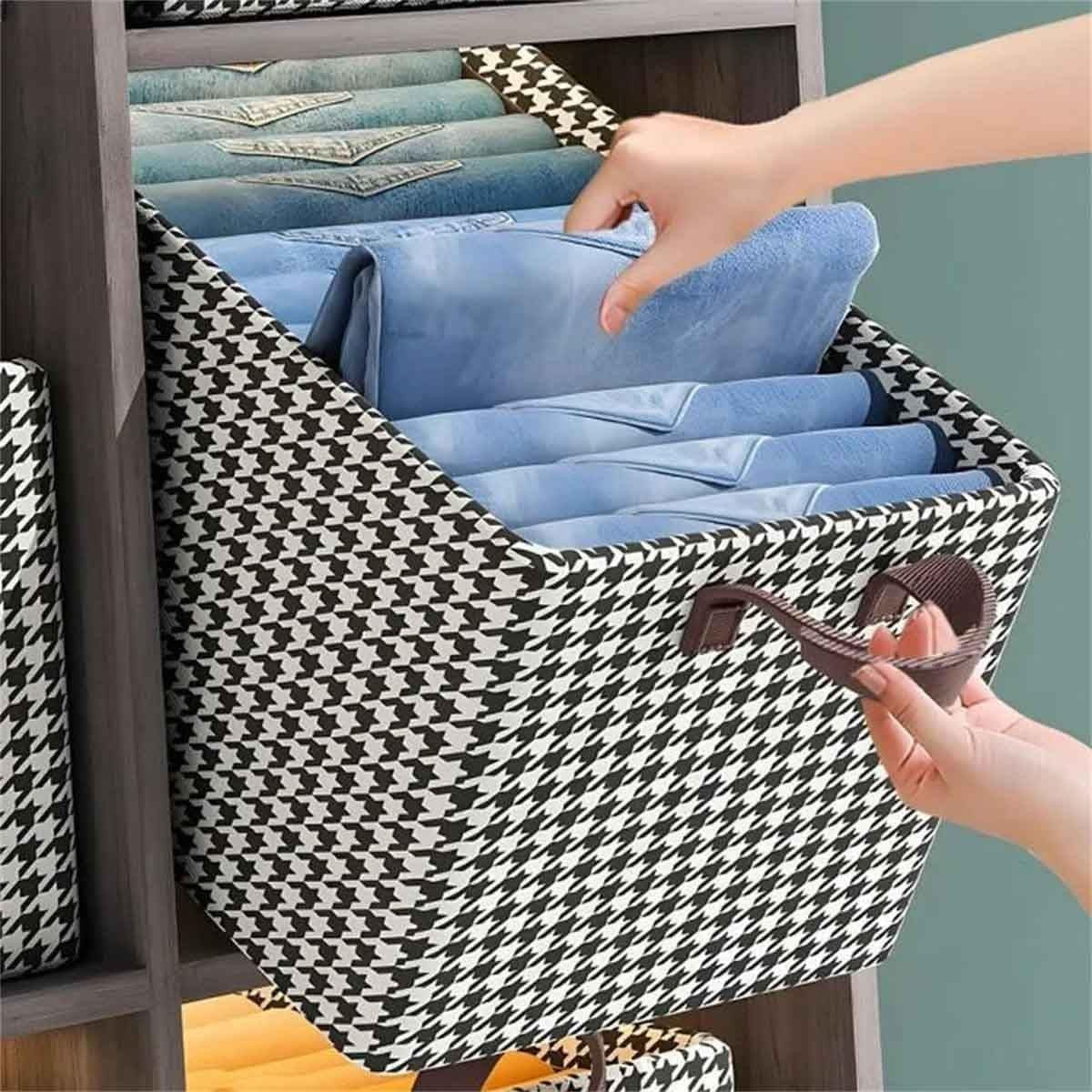 Cutie de depozitare pentru haine, lenjerie, șosete și sutiene - 7 compartimente, material textil