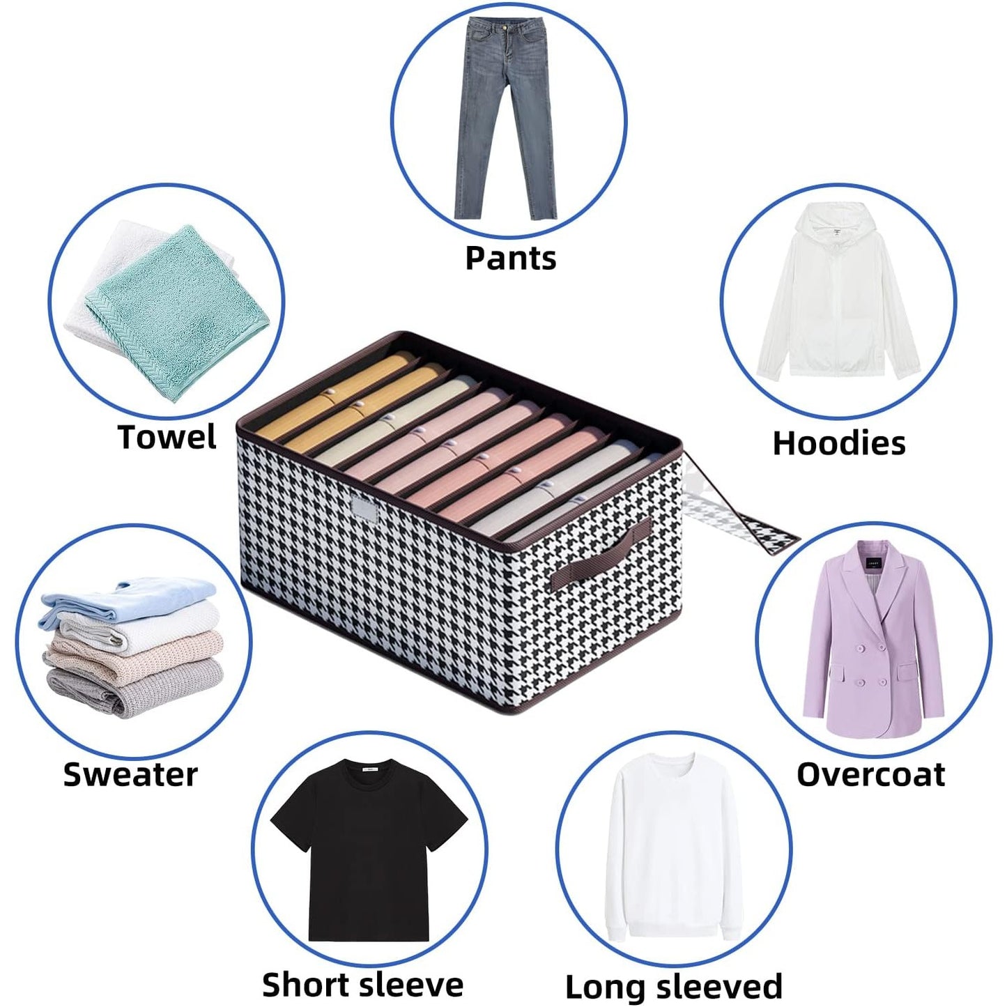 Cutie de depozitare pentru haine, lenjerie, șosete și sutiene - 9 compartimente, material textil