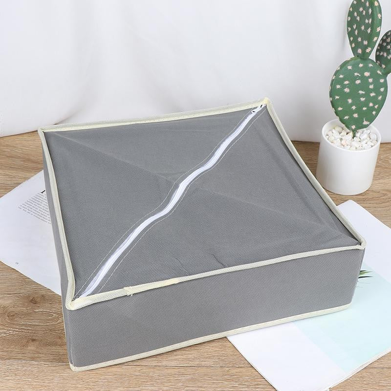 Cutie de depozitare pentru Lenjerie , material textil, 24 comportamente, 32 X 32 X 10 cm Gri