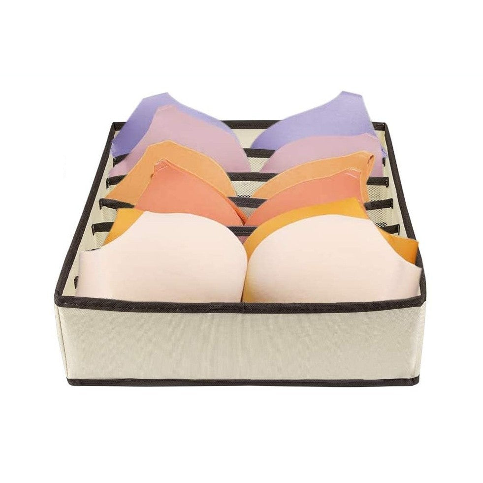 Cutie de depozitare pentru Lenjerie , material textil, 7 comportamente, 32 X 32 X 10cm cm Bej