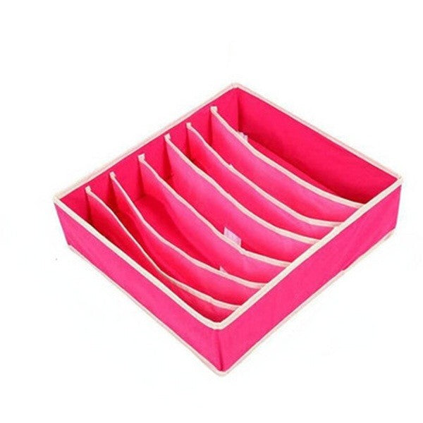 Cutie de depozitare pentru Lenjerie , material textil, 7 comportamente, 32 X 32 X 10cm cm Roz