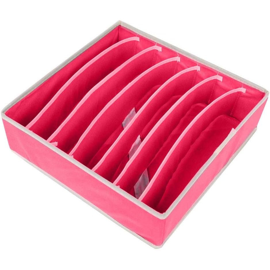 Cutie de depozitare pentru Lenjerie , material textil, 7 comportamente, 32 X 32 X 10cm cm Roz