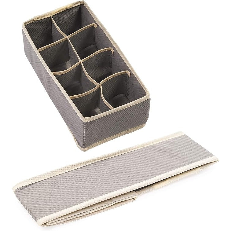 Cutie de depozitare pentru Lenjerie , material textil, 8 comportamente, 32 X 16 X 10cm Gri