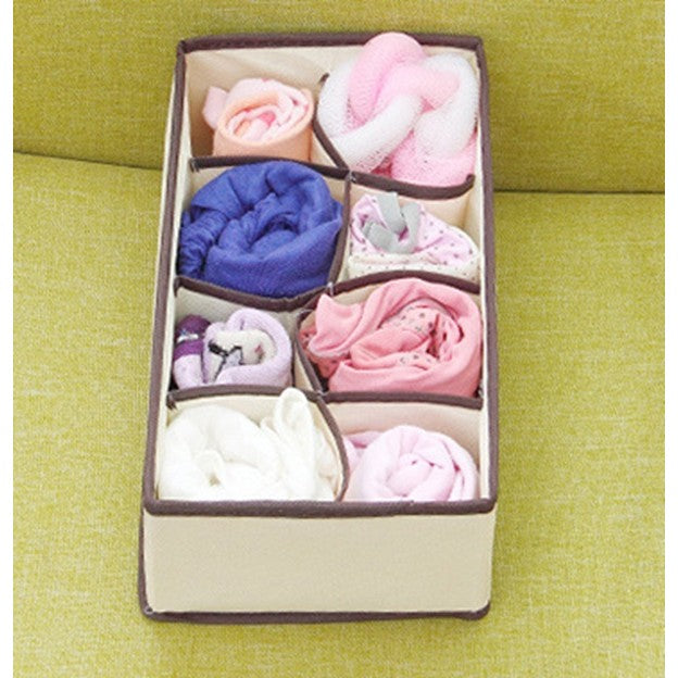 Cutie de depozitare pentru Lenjerie , material textil, 8 comportamente, 32 X 16 X 10cm Bej