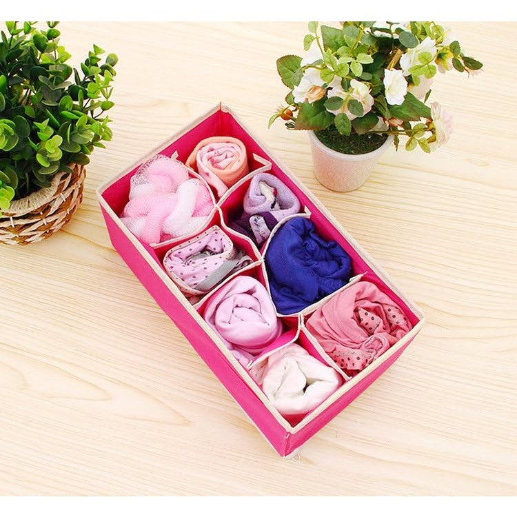 Cutie de depozitare pentru Lenjerie , material textil, 8 comportamente, 32 X 16 X 10cm Roz