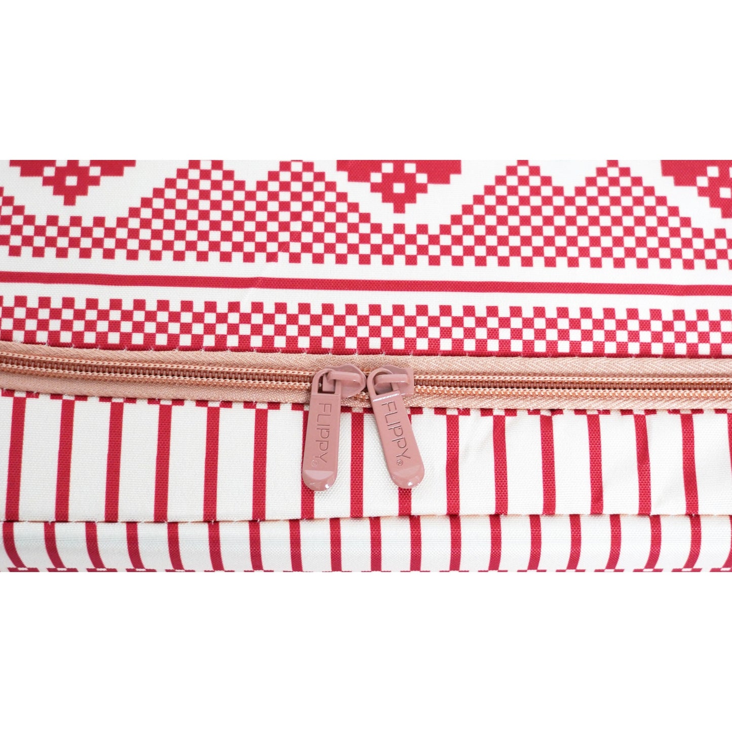 Cutie depozitare pliabila 100L din bumbac si in, 60x42x40cm , cu fereastra frontală , 2 uși de acces cu fermoar bidirectional si cadru metalic