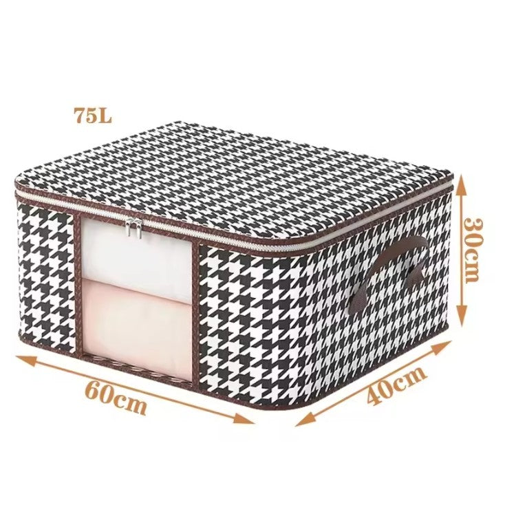 Cutie de Depozitare Pliabilă - 60x40x30 cm cu Fereastră Frontala cu Fermoar Bidirecțional -75L