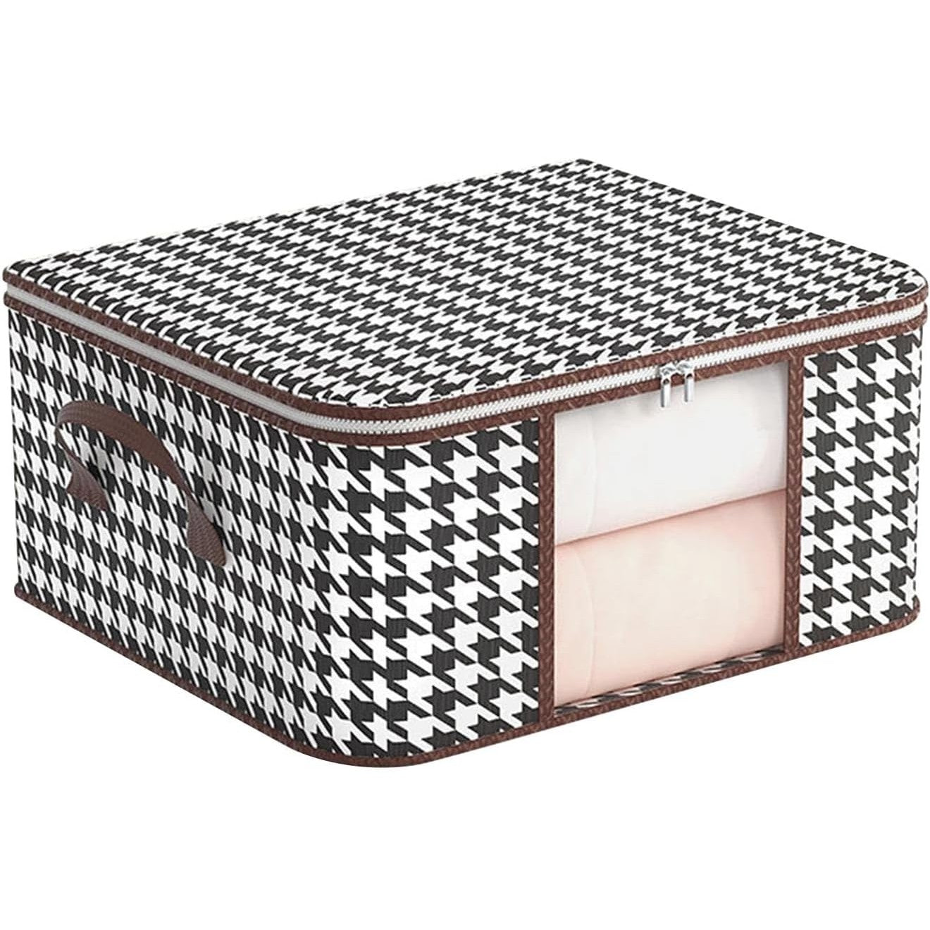 Cutie de Depozitare Pliabilă - 60x40x30 cm cu Fereastră Frontala cu Fermoar Bidirecțional -75L