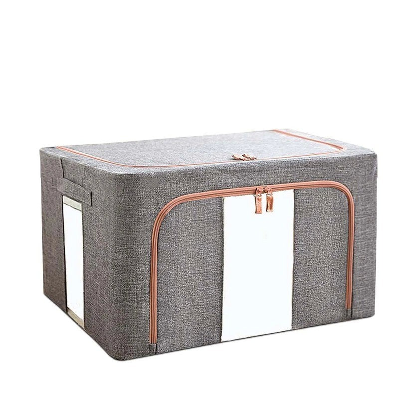 Cutie de depozitare pliabila, 24L, din bumbac si in 40x30x20cm , 2 ferestre , frontală si laterala