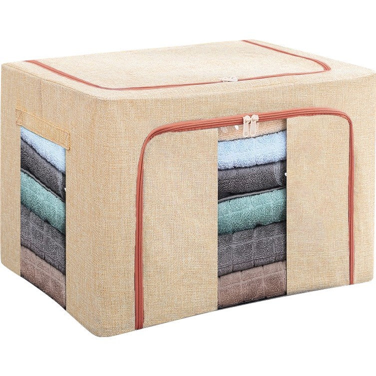 Cutie de depozitare pliabila, 66L din bumbac 50x40x33 cm Bej