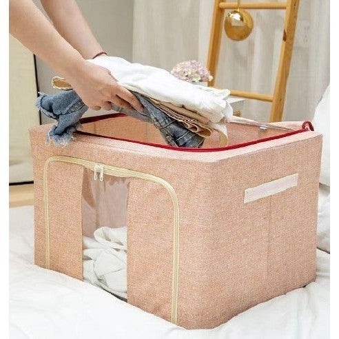 Cutie de depozitare pliabila, 66L din bumbac 50x40x33 cm Bej