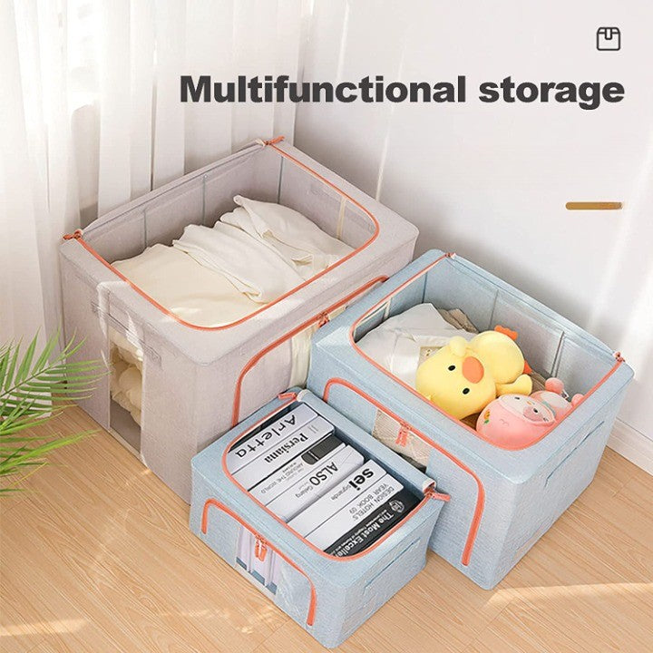 Cutie de depozitare pliabila cu fermoar 66L material textil 50x40x33cm BLEO