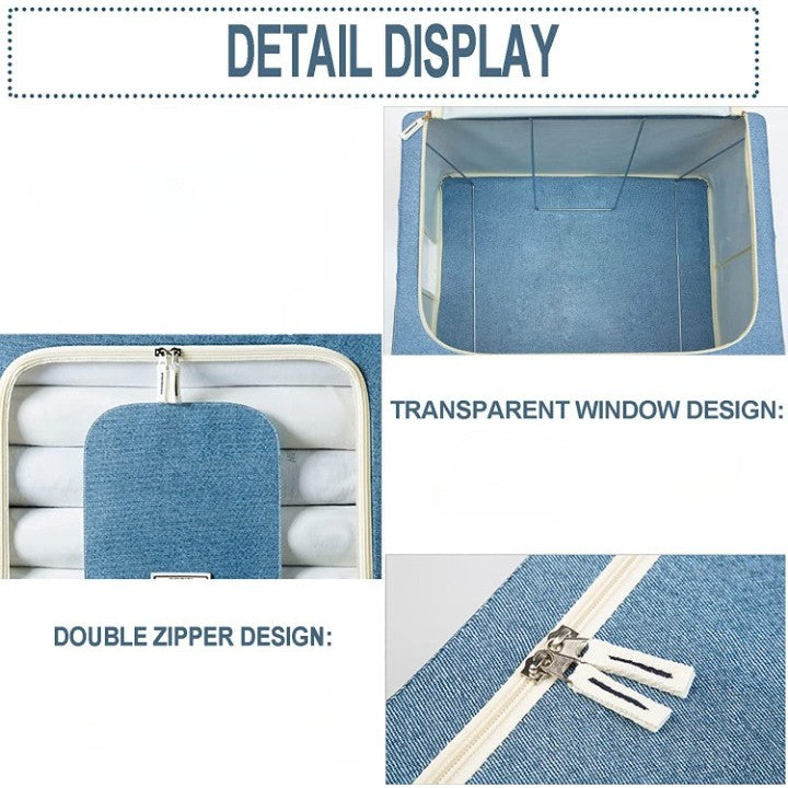 Cutie de depozitare pliabila cu fermoar 66L material textil 50x40x33cm BLEO
