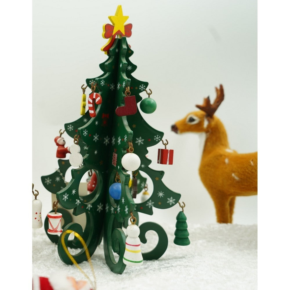 Decorațiune Crăciun Brad din lemn , 12cm x 20cm