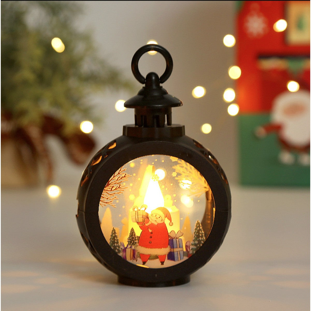 Decorațiune Crăciun tip Felinar 14 x 9 cm, Negru