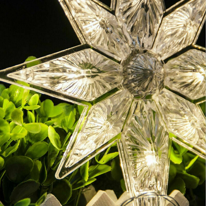 Figurina cu luminite decorative de Craciun in forma de Fulg si ventuza pentru geam