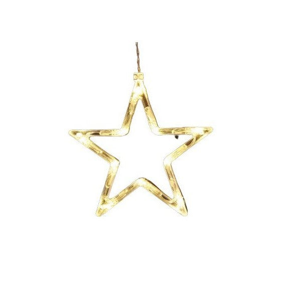 Figurina cu luminite decorative de Craciun in forma de Stea si ventuza pentru geam