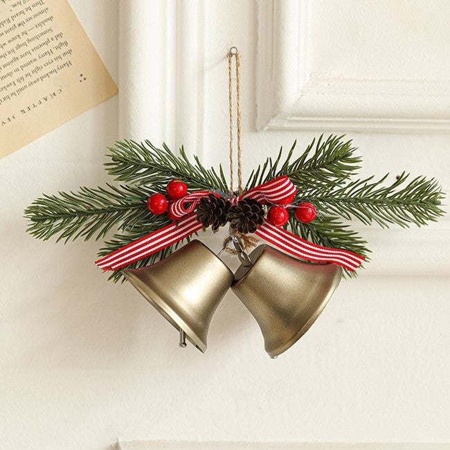 Decoratiune de Craciun pentru Brad, Model Clopotei de Craciun cu Crenguta de Brad
