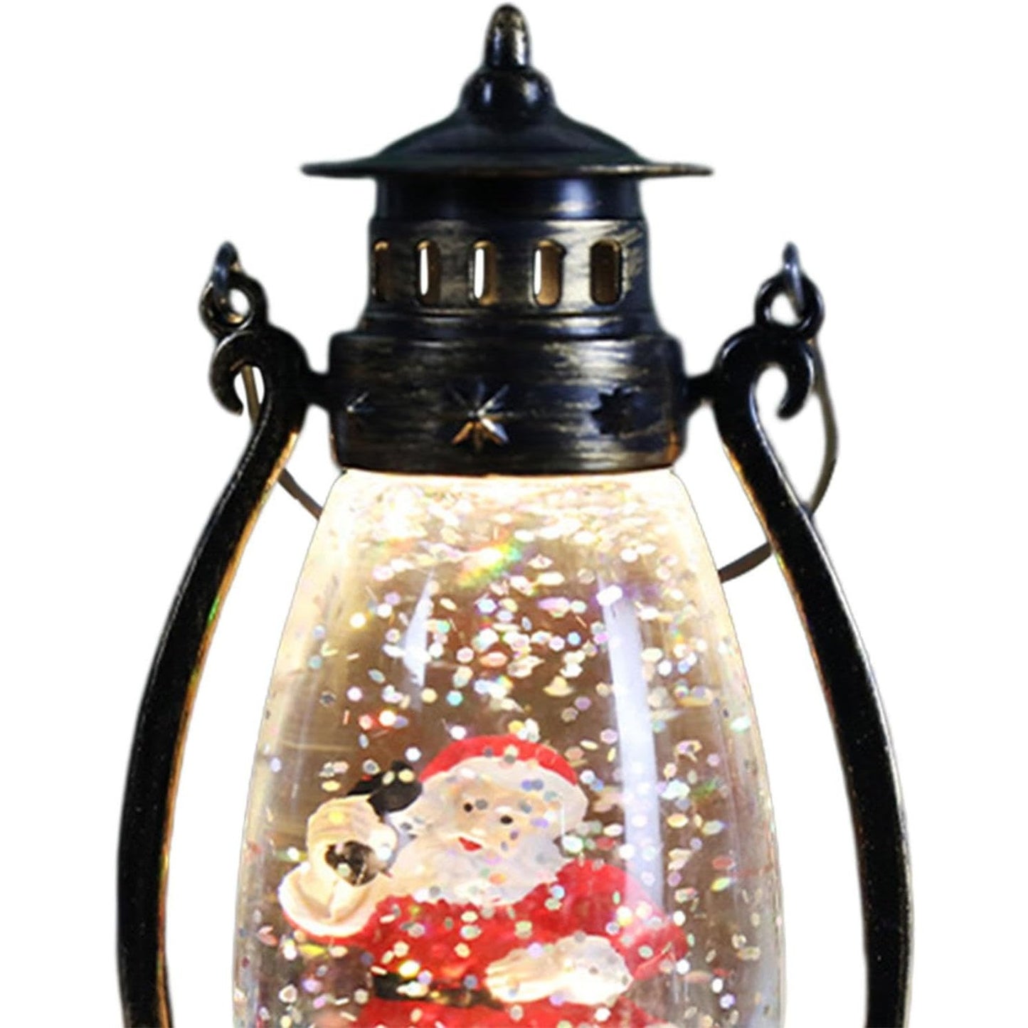 Decorațiune Crăciun, Felinar de Crăciun cu LED, Model Lampă cu Ulei, Mos Craciun, 14cm