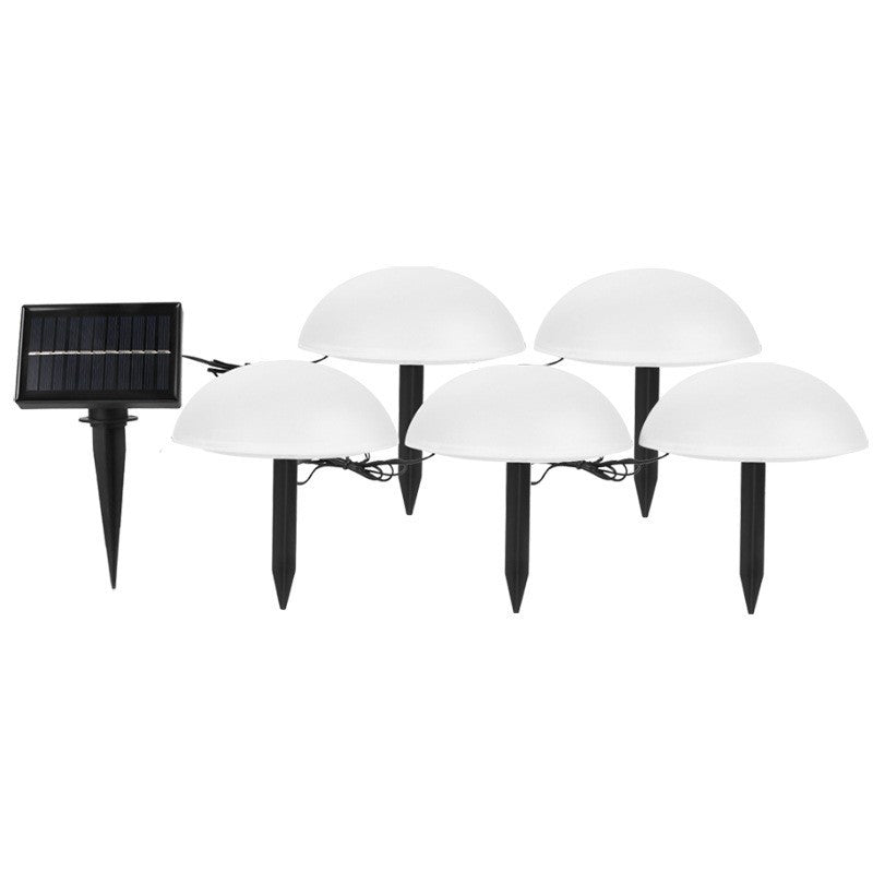 Decorațiune pentru grădină , Lampa solara in forma de ciuperca, set de 5, Lumina Alb Cald