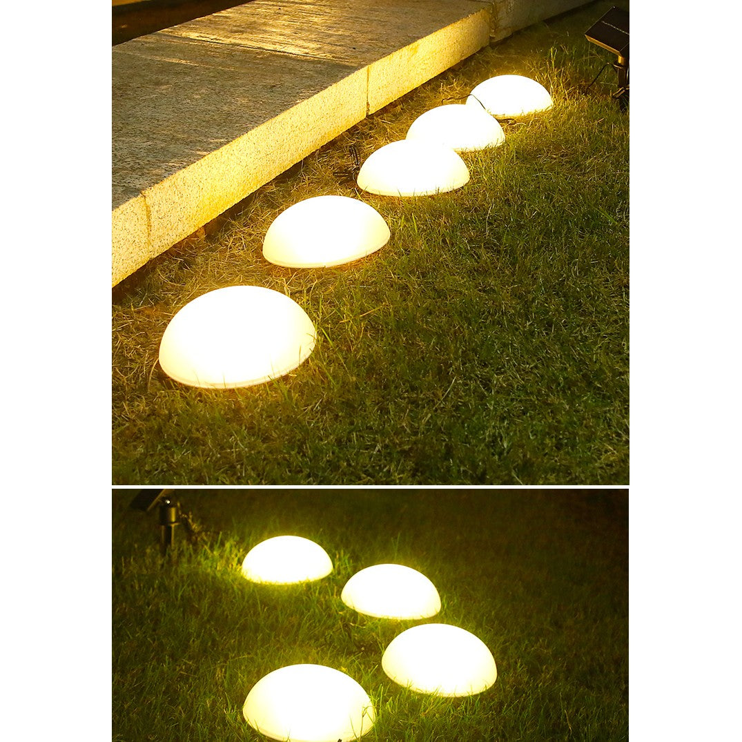 Decorațiune pentru grădină , Lampa solara in forma de ciuperca, set de 5, Lumina Alb Cald
