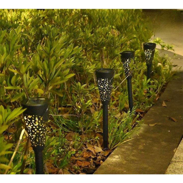 Decorațiune solara pentru grădină, tip torță, Alb Cald