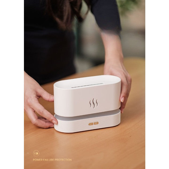 Umidificator de camera cu efect de flacăra si difuzor de aroma
