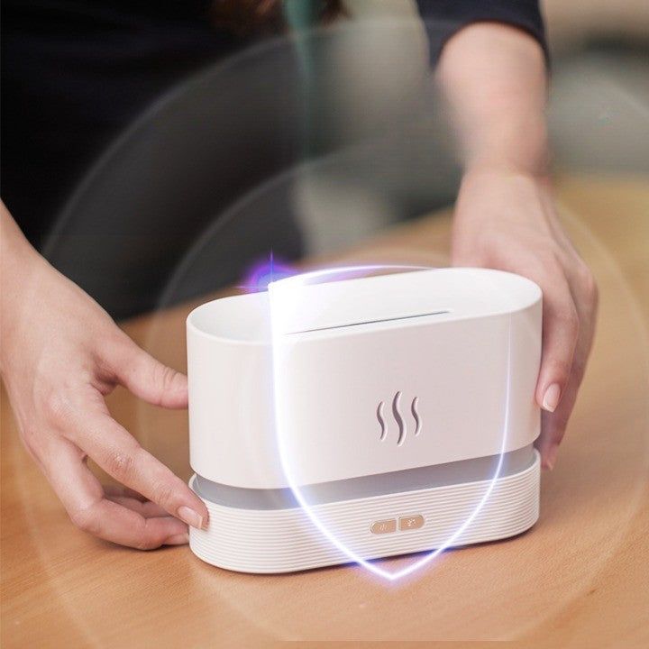 Umidificator de camera cu efect de flacăra si difuzor de aroma