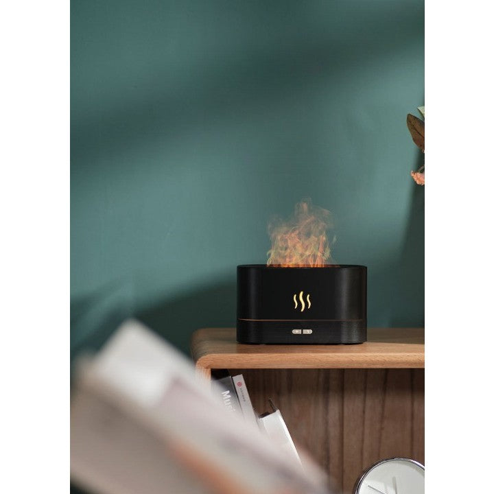 Umidificator de camera cu efect de flacăra si difuzor de aroma