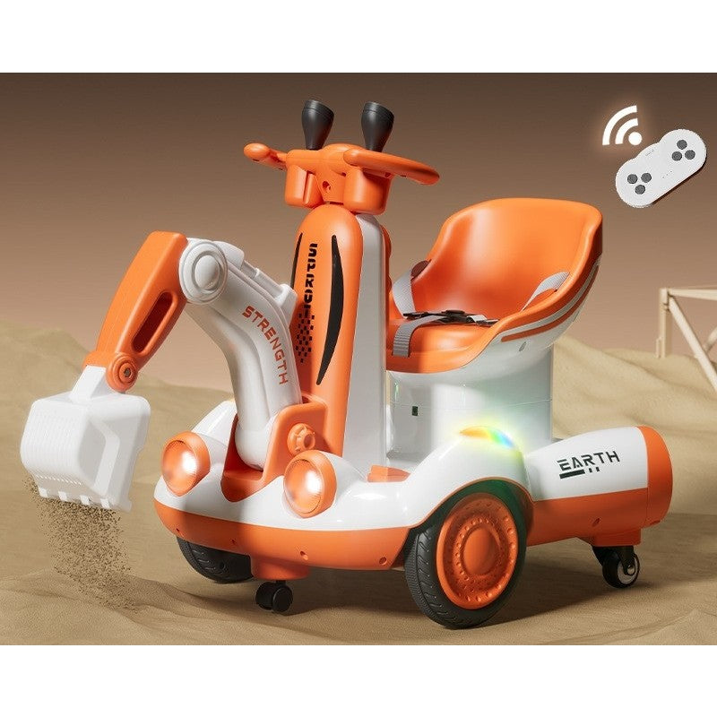 Excavator Electric pentru Copii, +2 ANI, cu Brat Controlat Electric și Telecomandă