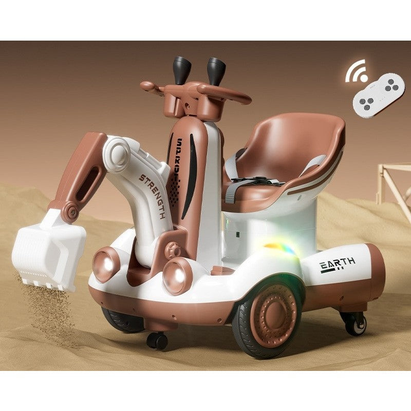 Excavator Electric pentru Copii, +2 ANI, cu Brat Controlat Electric și Telecomandă