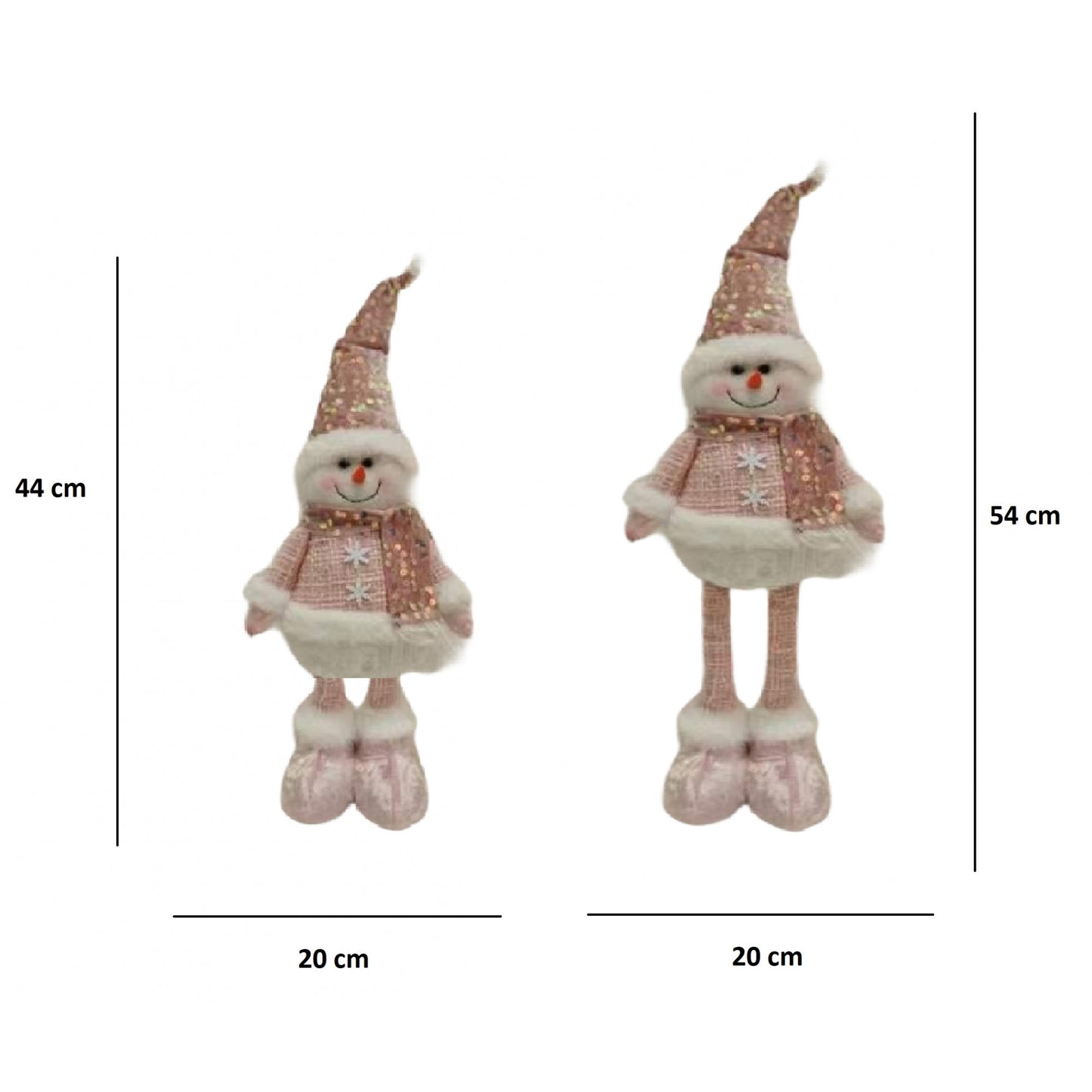 Figurină Decorativă de Crăciun - Om de Zapada cu Picioare Telescopice