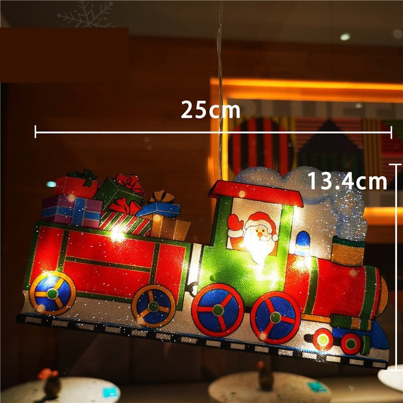 Decorațiune de Crăciun pentru Fereastra, model Trenuleț, LED, 26 cm