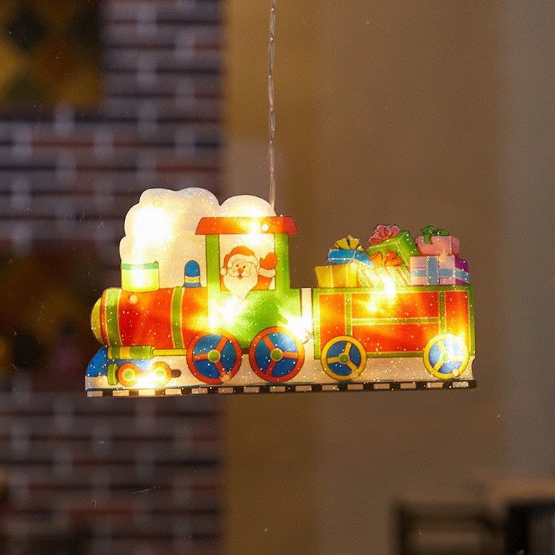 Decorațiune de Crăciun pentru Fereastra, model Trenuleț, LED, 26 cm