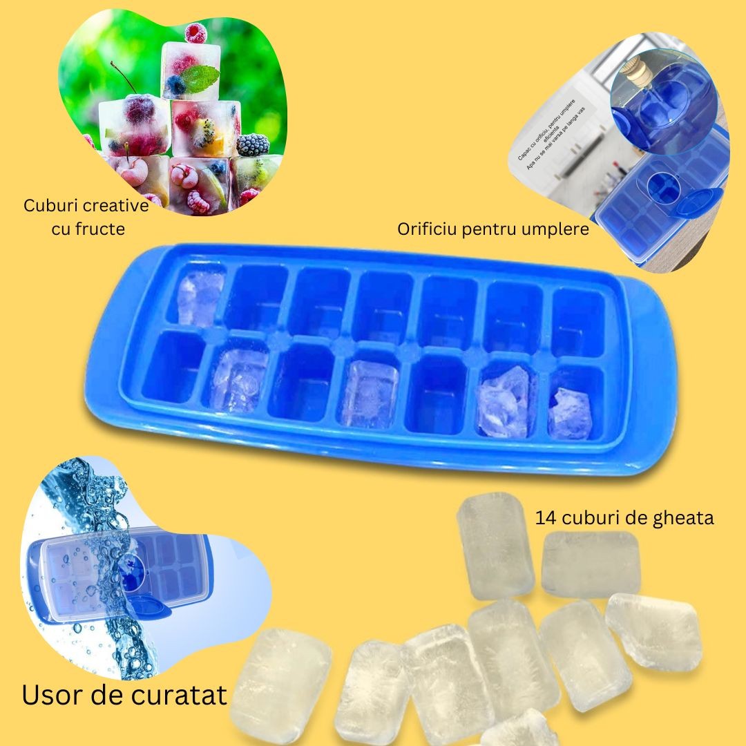 Forma pentru cuburi de gheata- 14 cuburi Reutilizabil.