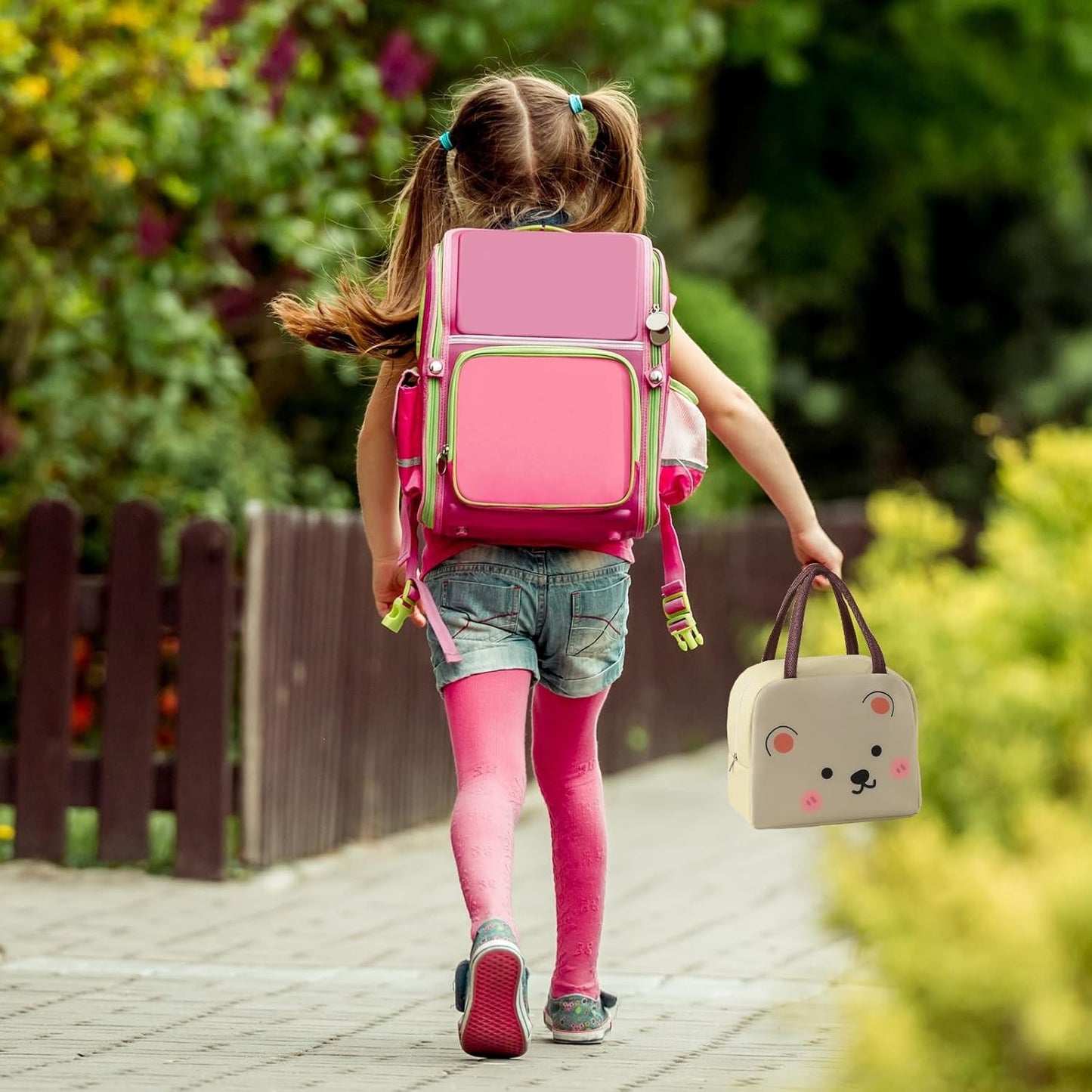 🎒 Geantă Frigorifică Copii MaisonElise, Model Ursuleț Bej, 22x14x19 cm, Pânză Oxford Izolată Termic, Prânz & Picnic, Design Desene Animate