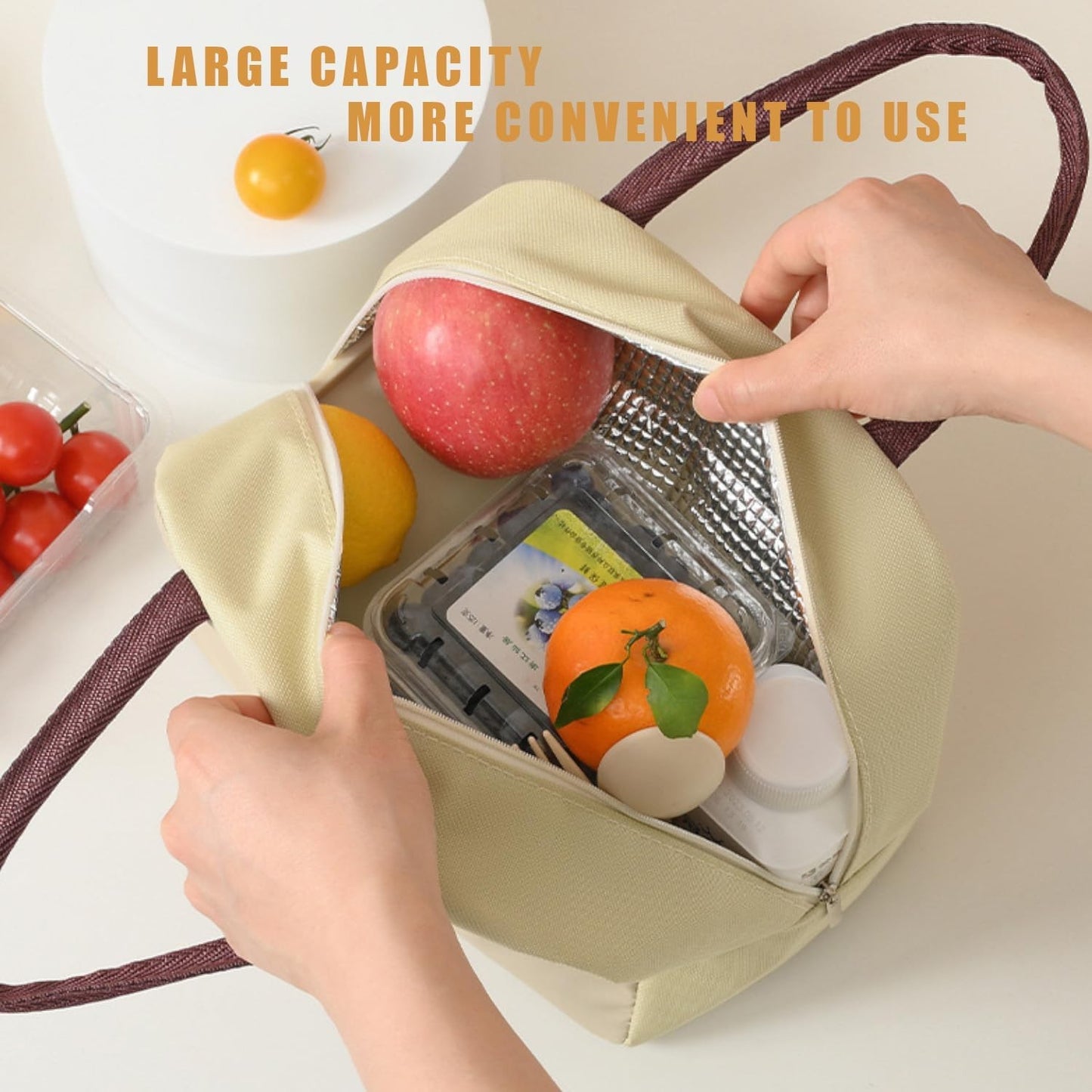 🎒 Geantă Frigorifică Copii MaisonElise, Model Ursuleț Bej, 22x14x19 cm, Pânză Oxford Izolată Termic, Prânz & Picnic, Design Desene Animate