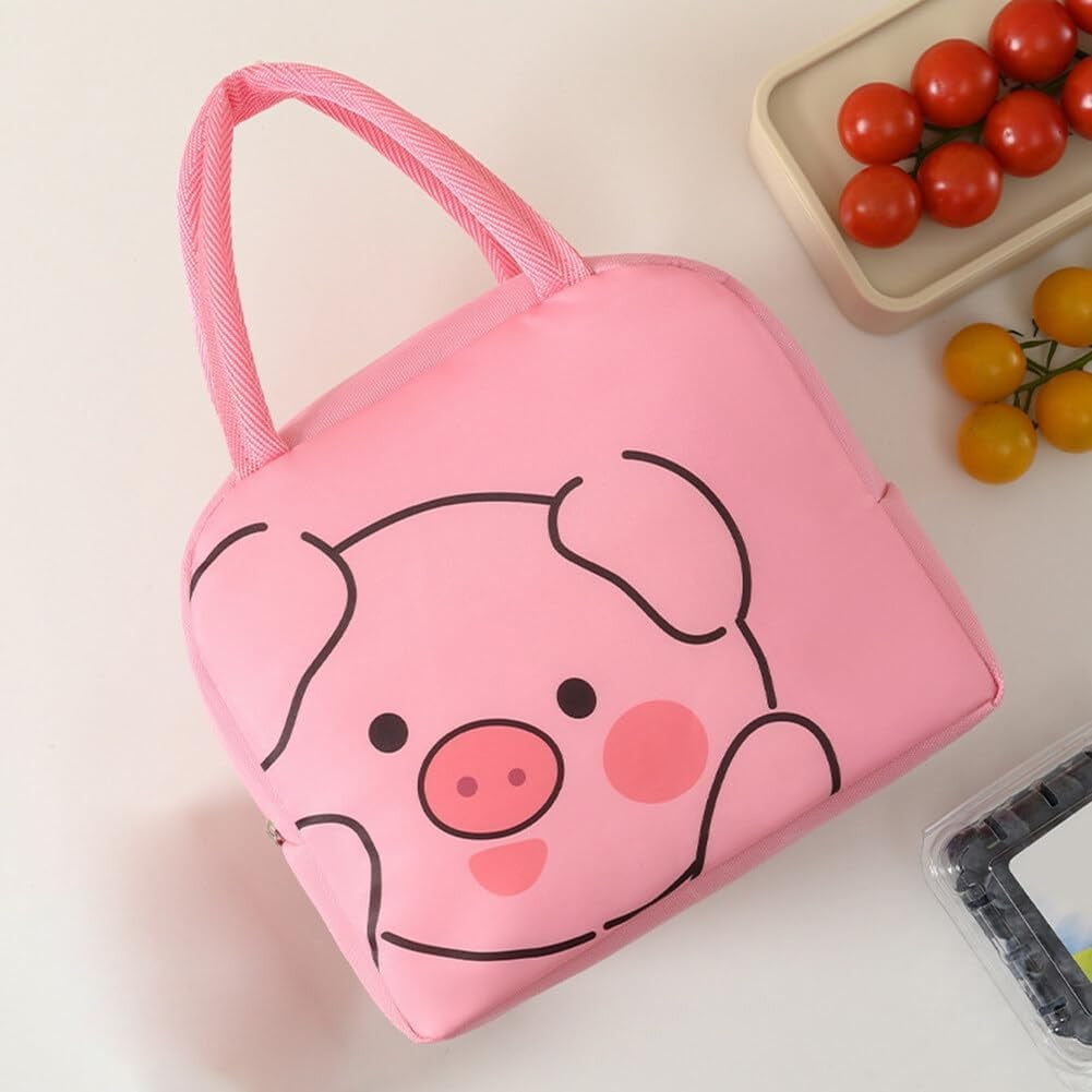 🐷 Geantă Frigorifică Copii MaisonElise, Model Purceluș Roz, 22x14x19 cm, Izolată Termic, Pânză Oxford, Desene Animate 3D, Ideală pentru Prânz