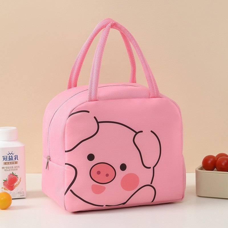 🐷 Geantă Frigorifică Copii MaisonElise, Model Purceluș Roz, 22x14x19 cm, Izolată Termic, Pânză Oxford, Desene Animate 3D, Ideală pentru Prânz