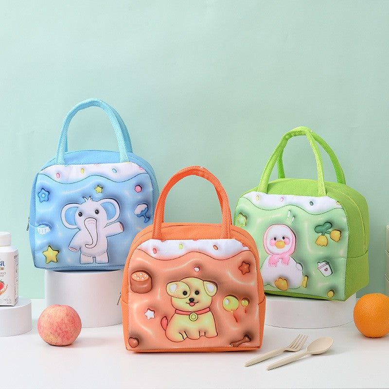 🐶 Geantă Frigorifică Copii MaisonElise, Model Cățeluș Maro 3D, 23x13x19 cm, Termoizolată, Pânză Oxford, Prânz & Picnic, Portabilă pentru Grădiniță și Școală
