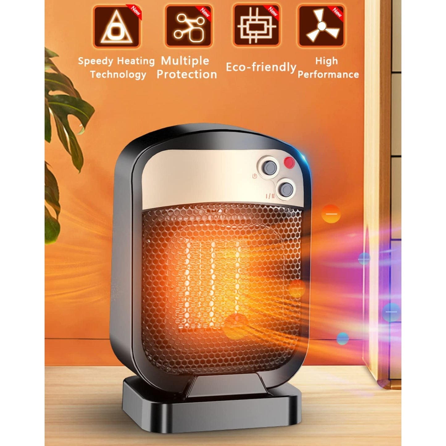 Încălzitor electric vertical cu 3 trepte de putere , 1800W