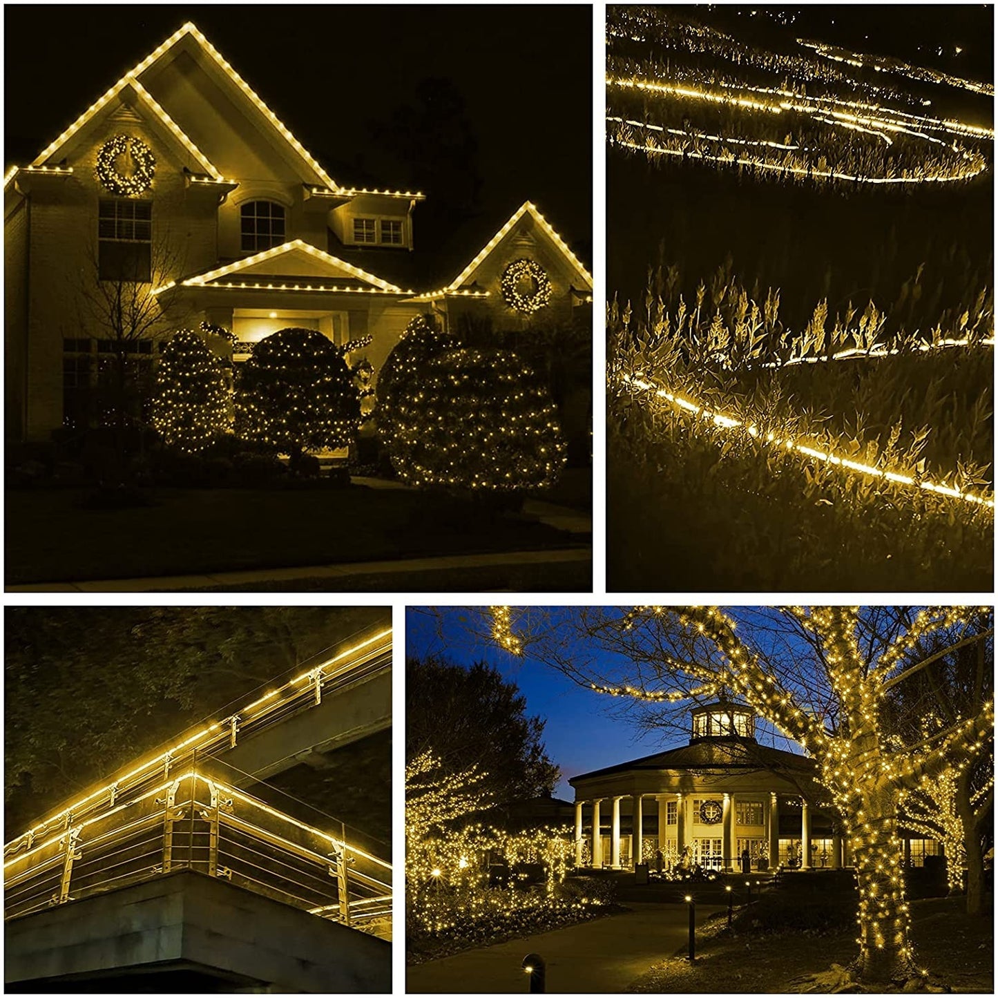 Instalație de Crăciun tip furtun liminos, 4m 96 LED-uri, sectionabila, Alb Cald