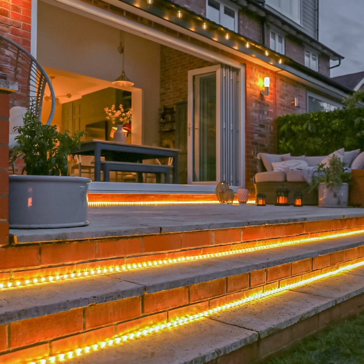 Instalație de Crăciun tip furtun liminos, 4m 96 LED-uri, sectionabila, Alb Cald