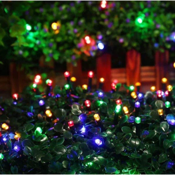 Instalație de Crăciun Solara, 32 metri, 300LED-uri, 8 jocuri de lumini, Lumina Multicolora