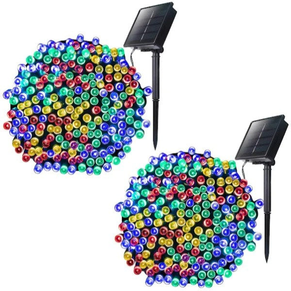 Instalație de Crăciun Solara, 32 metri, 300LED-uri, 8 jocuri de lumini, Lumina Multicolora