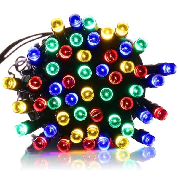 Instalație de Crăciun Solara, 32 metri, 300LED-uri, 8 jocuri de lumini, Lumina Multicolora