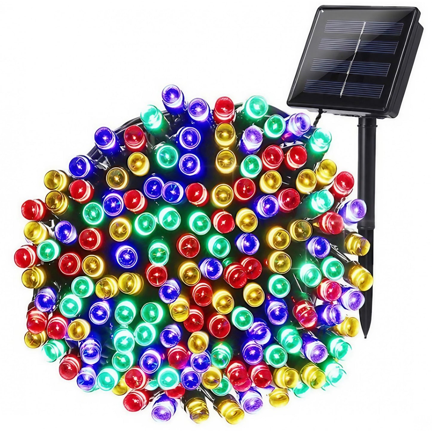 Instalație de Crăciun Solara, 32 metri, 300LED-uri, 8 jocuri de lumini, Lumina Multicolora