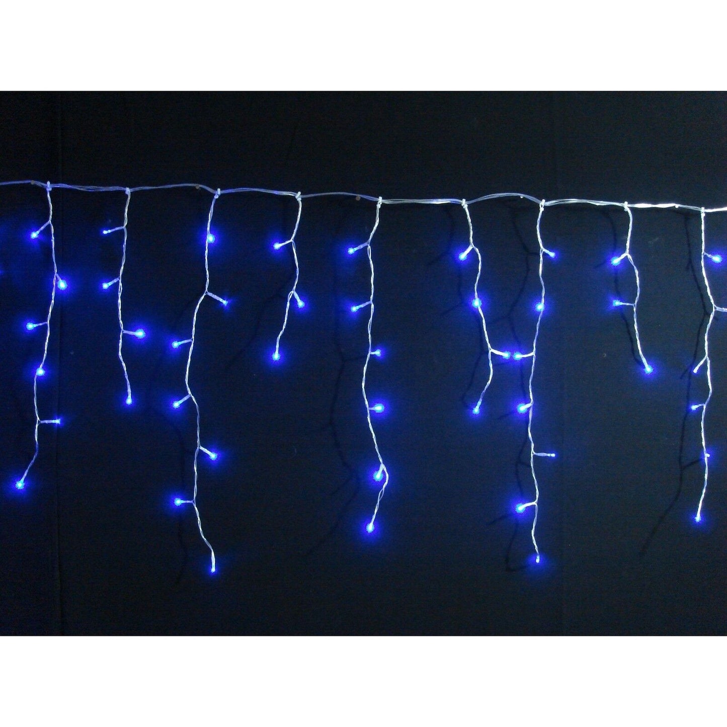Instalație de Crăciun tip Franjuri/Turturi 12m , 300 LED-uri, 8 jocuri de lumini, INTERCONECTABILA, Lumina Albastra