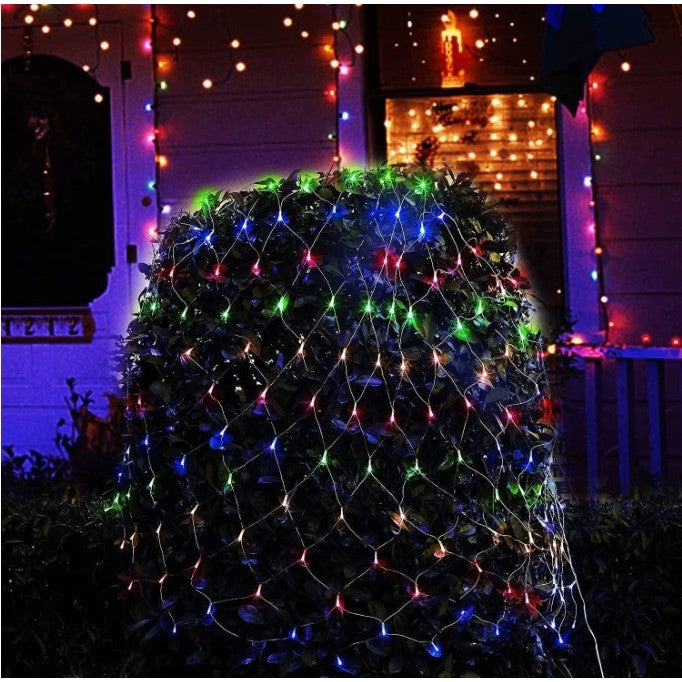 Instalație de Crăciun tip Plasa, 1.5m x 1.5m, 120 LED-uri, 8 jocuri de lumini, INTERCONECTABILA, Lumina Multicolora