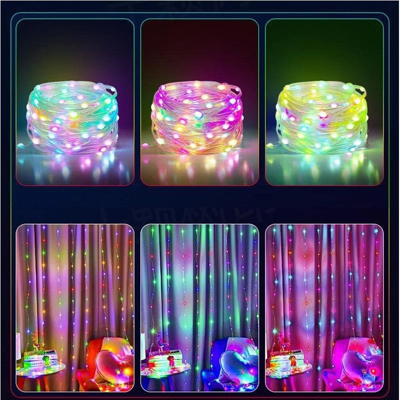 Instalație de Crăciun Liniara 200 micro-LED, 20 m, 8 jocuri de lumini, Multicolora